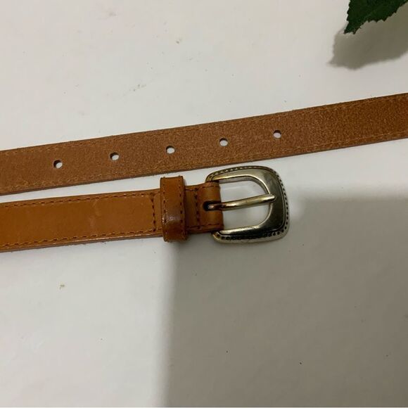 New Beautiful Fossil belt skinny tan metal size Small main image 4